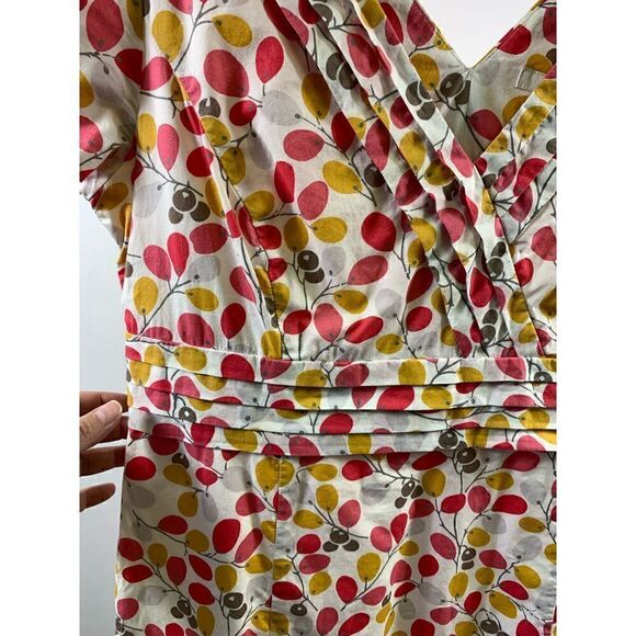 Boden Floral V Neck Cap Sleeves Dress Size 8L - Picture 6 of 10